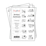 CrafTreat Sentiment Sheets - Birthday 6 designs