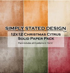 Simply Stated - Christmas Citrus 12x12 Solid Paper Pack