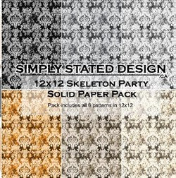 Simply Stated - Skeleton Party 12x12 Solid Paper Pack