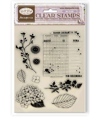 Acrylic stamp cm 14x18 - Quiet Days hydrangea
