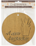 Stamperia Crafty shapes: A new Beginning round tag with plant