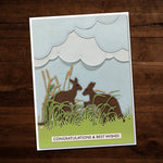 Paper Rose Die, Cattails & Grass Border
