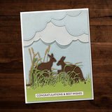 Paper Rose Die, Cattails & Grass Border