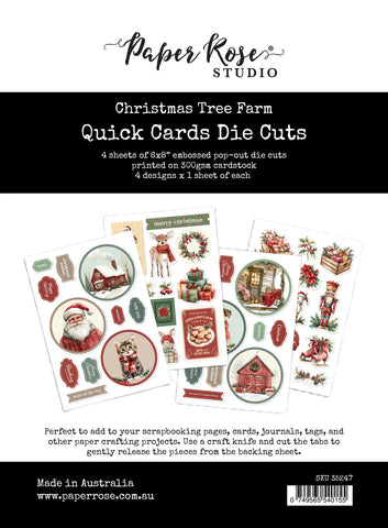Paper Rose Christmas Tree Farm Quick Card Die Cuts
