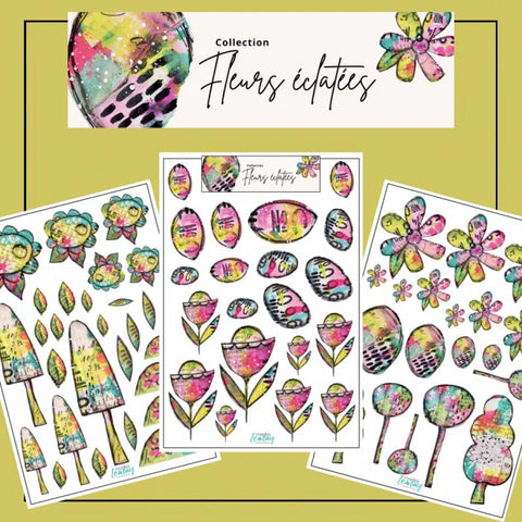 Ronron Designs - Éphémères à découper Marika Lemay: Fleurs Eclatée
