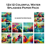 Simply Stated - Colorful Water Splashes 12x12 Paper Pack