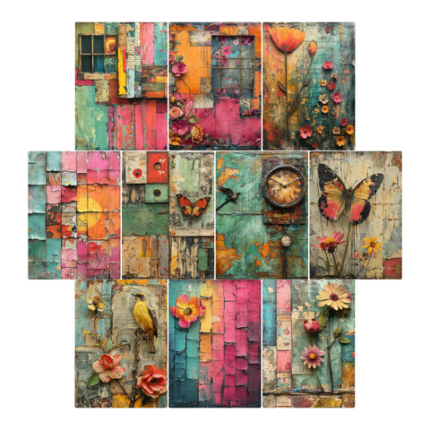Simply Stated - Colorful Collage Project Base