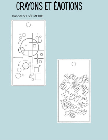 Le Chaos Créatif Crayons et émotions, duo de stencils 1 – Géométrie