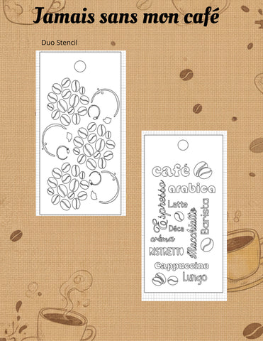 Le Chaos Créatif Jamais sans mon café, duo de stencils 2 – Grain