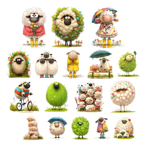 Simply Stated - Cute Sheep Ephemera Pack