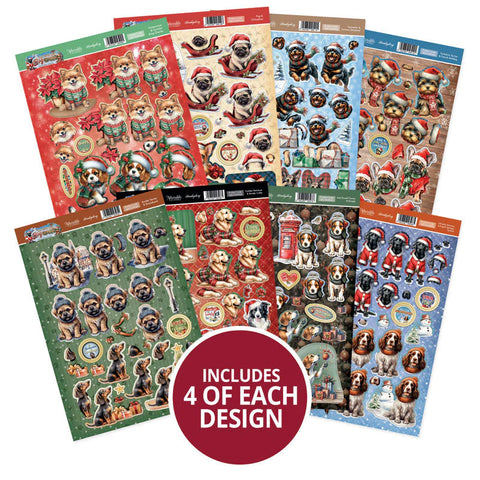 HUNKYDORY CRAFTS Christmas Dog Tales Decoupage Topper Collection