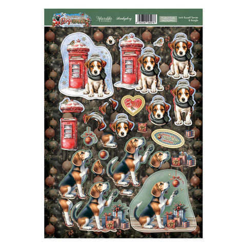 Hunkydory Crafts Jack Russell Terrier & Beagle Decoupage Topper Sheet