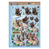 Hunkydory Crafts Rottweiler & German Shepherd Decoupage Topper Sheet