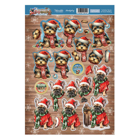 Hunkydory Crafts Yorkshire Terrier & French Bulldog Decoupage Topper Sheet