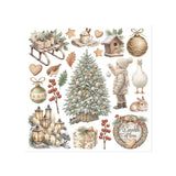 Stamperia Rub-on Kit, White Christmas