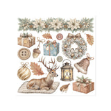 Stamperia Rub-on Kit, White Christmas