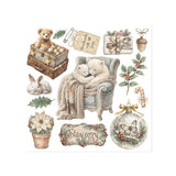 Stamperia Rub-on Kit, White Christmas