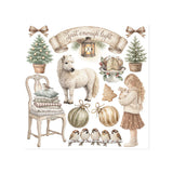 Stamperia Rub-on Kit, White Christmas