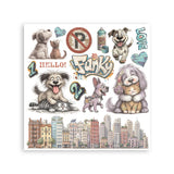Stamperia Decorative Rub On Kit For Art And Craft cm 15.5x15.5 - Furry Friends 2
