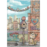 Stamperia Printed 6 Rice Paper A4 Selection For Art And Craft - Furry Friends 2