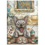 Stamperia Printed Mini Rice Paper A6 8 Sheets For Art And Craft - Furry Friends 2