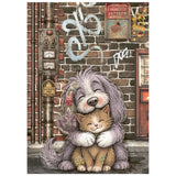 Stamperia Printed Mini Rice Paper A6 8 Sheets For Art And Craft - Furry Friends 2