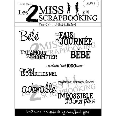 Les 2 miss scrapbooking Kit Bébé/Enfant | Die-cut