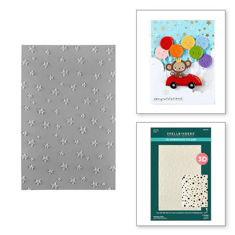 SpellbindersWishing Stars 3D Embossing Folder from the Little Smiles Collection