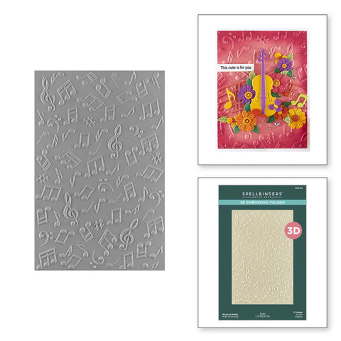 Spellbinders -MUSICAL NOTES 3D EMBOSSING FOLDER FROM THE BIBI'S MUSICAL NOTES COLLECTION BY BIBI CAMERON