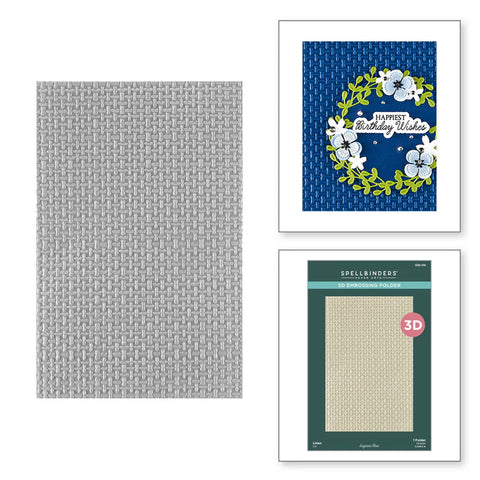 Spellbinders - Linen 3D Embossing Folder from the Texture & Foliage Collection by Suzanne Hue