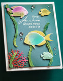 Memory Box Ocean Fish 3D Embossing Folder and Matching Dies