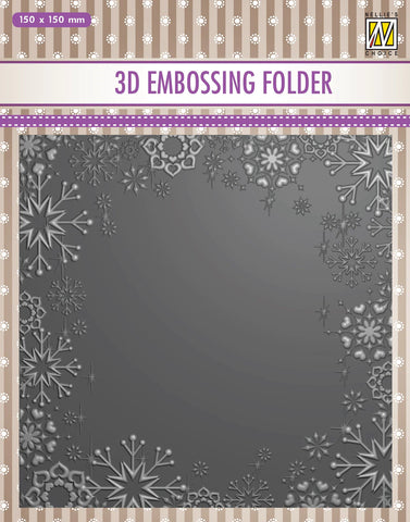 Nellie's Choice 3D Embossing Folder - Snowflake Frame