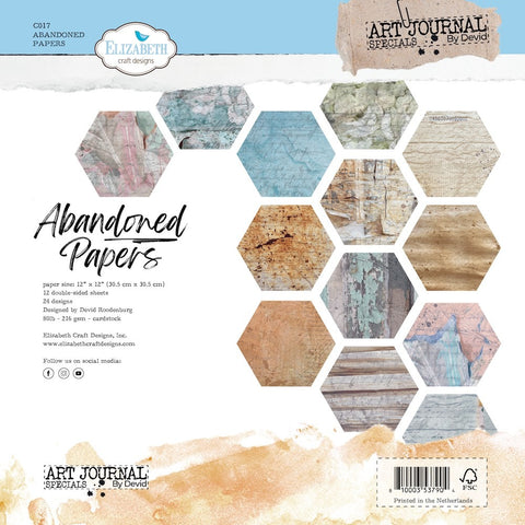 Elizabeth Craft Designs - 12 x 12 Paper Pack - Abandoned Papers