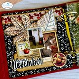 Elizabeth Craft Designs Clear Stamp & Die Set, Seasonal Words & Leaves