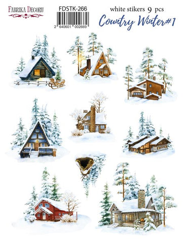Fabrika Decoru Set of stickers 9pcs Country winter #266