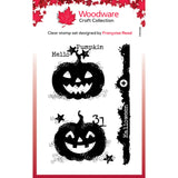 Woodware Clear Singles Carved Pumpkins 3 in x 4 in Stamp Set