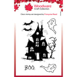 Woodware Clear Singles Haunted 3 in x 4 in Stamp Set