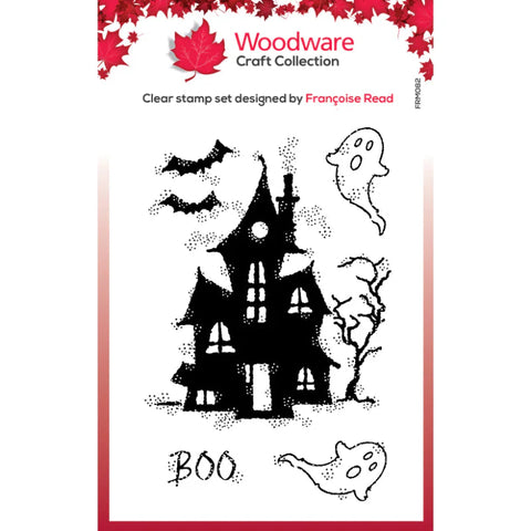 Woodware Clear Singles Haunted 3 in x 4 in Stamp Set