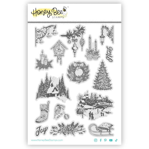 Honey Bee Gallery Wall: Holiday - 5"x7" Rubber Cling Stamp Set