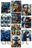 GenArt Album Collage Les visages de Noël bleu
