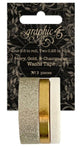 Graphic 45 Washi Tape - Glitter and Gloss Set - Ivory, Gold and Champagne
