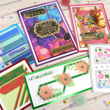 HUNKYDORY CRAFTS Foiled Edge Card Blanks & Envelopes Megabuy - Brights Edition