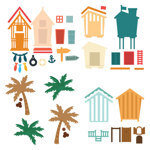 Honey Bee Stamps Lovely Layers: Beach Houses - Honey Cut