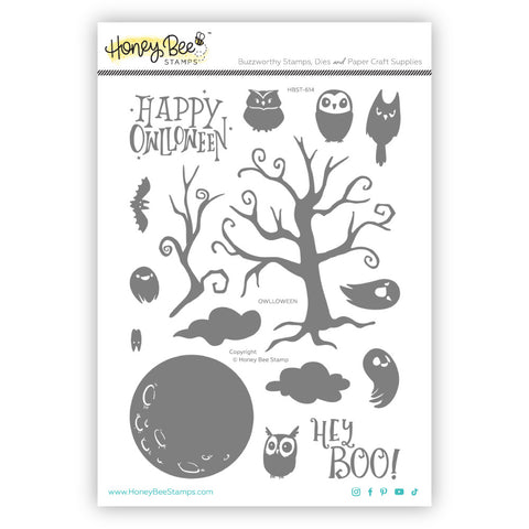 honey Bee Stamps Clear Stamp, Owlloween