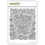 honey Bee Stamps Cling Stamp, Christmas Calories Background