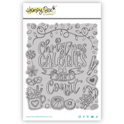 honey Bee Stamps Cling Stamp, Christmas Calories Background