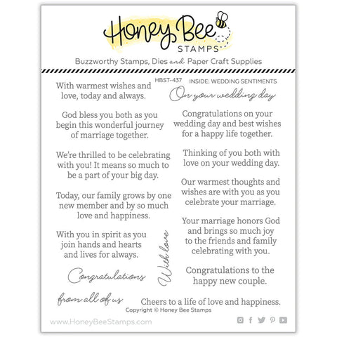 Honey Bee Stamps Inside: Wedding Sentiments - 6x6 Stamp Set