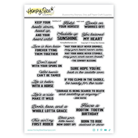 Honey Bee Stamps -Saddle Up - 6x8 Stamp Set