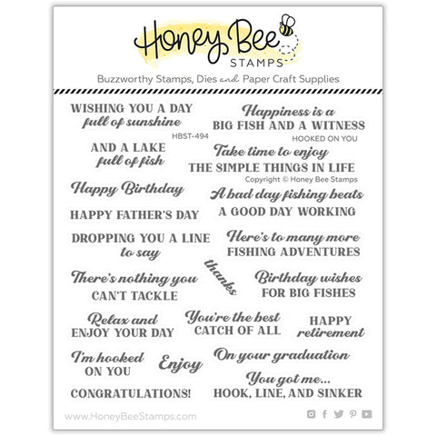 Honey Bee Stamps Hooked on You 6x6 Stamp Set