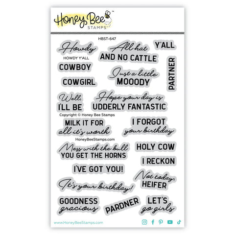 Honey Bee Stamps -Howdy Y'all - 4x6 Stamp Set